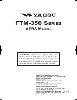 Preview for 1 page of Yaesu FTM-350 - APRS Manual