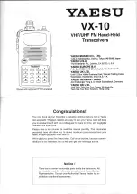 Preview for 1 page of Yaesu VX-10 Manual