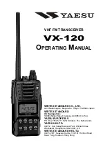 Yaesu VX-120 Series Operating Manual preview