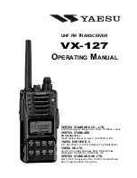 Предварительный просмотр 1 страницы Yaesu VX-127 Operating Manual