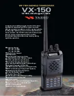 Предварительный просмотр 1 страницы Yaesu VX-150 Specifications