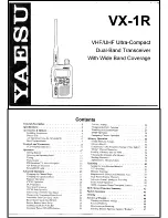 Preview for 1 page of Yaesu VX-1R User Manual