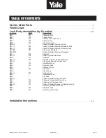 Preview for 3 page of Yale MORTISE 8800 SERIES Parts & Service Manual