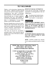 Preview for 2 page of Yamaha AR230 High output Owner'S And Operator'S Manual