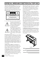 Preview for 2 page of Yamaha Arius YDP-140 Brugervejledning