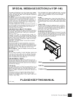 Preview for 3 page of Yamaha Arius YDP-140 Brugervejledning