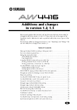 Yamaha AW4416 Supplement Manual preview