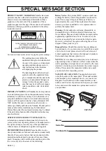 Предварительный просмотр 2 страницы Yamaha Clavinova CLP-170 Owner'S Manual