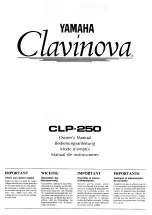 Yamaha Clavinova CLP-250 Eigentümer-Handbuch preview