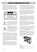 Предварительный просмотр 2 страницы Yamaha Clavinova CLP-311 Owner'S Manual