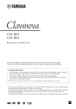 Yamaha Clavinova CVP-805 Reference Manual preview