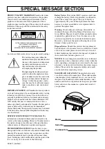 Предварительный просмотр 2 страницы Yamaha Clavinova CVP-900 Owner'S Manual