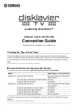 Preview for 1 page of Yamaha disklavier DKC-850 Connection Manual