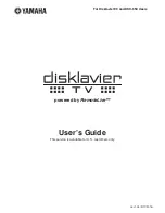 Yamaha Disklavier User Manual preview