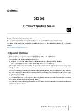 Preview for 1 page of Yamaha DTX Drums DTX502 Firmware Update Manual