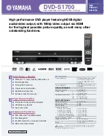 Preview for 1 page of Yamaha DVD-S1700 Product Bulletin