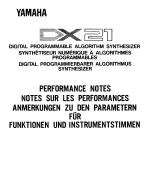 Yamaha DX21 Performance Notes preview