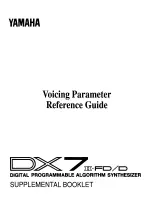 Yamaha DX7 II FD Reference Manual preview