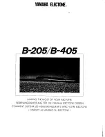 Yamaha Electone B-205 Manual preview