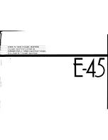 Preview for 1 page of Yamaha Electone E-45 Manual