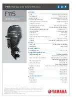 Предварительный просмотр 2 страницы Yamaha F115 Information Sheet