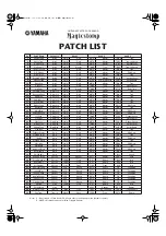 Preview for 1 page of Yamaha MagicStomp Patch List