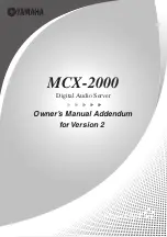 Preview for 1 page of Yamaha MCX-2000 - MusicCAST Digital Audio Server Owner'S Manual Addendum