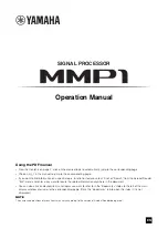Yamaha MMP1 Operation Manual preview