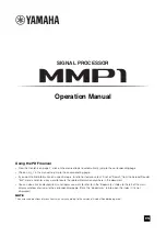 Предварительный просмотр 1 страницы Yamaha MMP1 Operation Manual