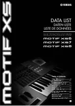 Preview for 1 page of Yamaha MOTIF XS6 Data List