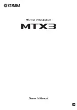 Preview for 1 page of Yamaha MTX3 Owner'S Manual