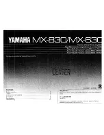 Preview for 1 page of Yamaha MX-830 Owner'S Manual