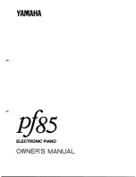 Preview for 1 page of Yamaha PF-85 Owner'S Manual