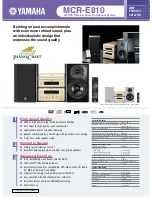 Preview for 1 page of Yamaha PianoCraft MCR-E810 Specifications