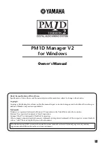 Yamaha PM1D Manager V2 Owner'S Manual preview