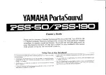 Yamaha PortaSound PSS-190 Owner'S Manual preview