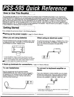 Yamaha PortaSound PSS-595 Quick Reference preview