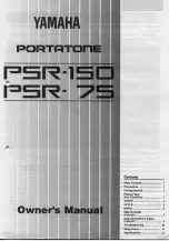 Yamaha PortaTone PSR-150 Owner'S Manual preview