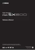 Yamaha PSR-SX600 Reference Manual предпросмотр