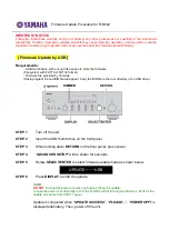 Yamaha R-N602 Firmware Update Procedure preview