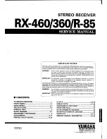 Предварительный просмотр 1 страницы Yamaha RX-460 Service Manual