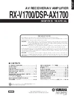 Preview for 1 page of Yamaha RX-V1700 Service Manual