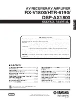 Предварительный просмотр 1 страницы Yamaha RX-V1800 Service Manual