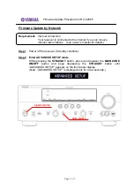 Предварительный просмотр 5 страницы Yamaha RX-V2065 - AV Network Receiver Firmware Update