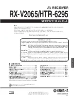 Preview for 1 page of Yamaha RX-V2065 - AV Network Receiver Service Manual