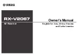 Yamaha RX-V2067 Owner'S Manual preview