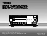 Yamaha RX-V2092 Owner'S Manual предпросмотр