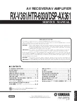 Preview for 1 page of Yamaha RX-V361 Service Manual