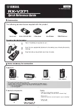 Yamaha RX-V371 Series Quick Reference Manual preview