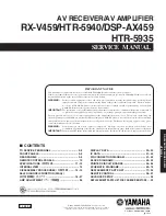 Yamaha RX-V459 - AV Receiver - 6.1 Channel Service Manual preview